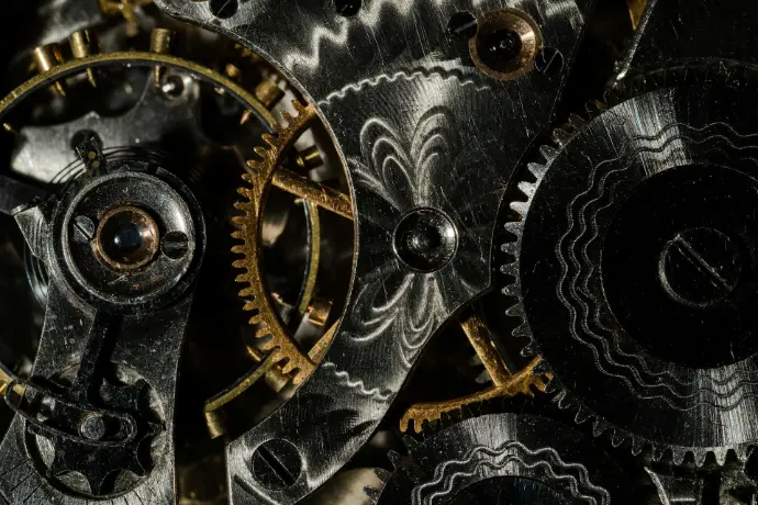 gold black gears textile