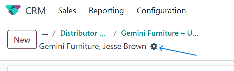 Odoo Gear Icon in Breadcrumbs